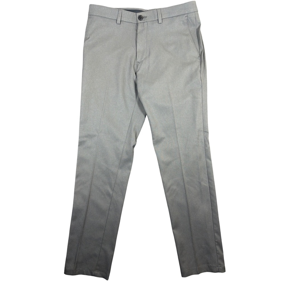 Haggar H26 Mens Gray Dress Pants Flat Front Straight Leg 33x32 1030638